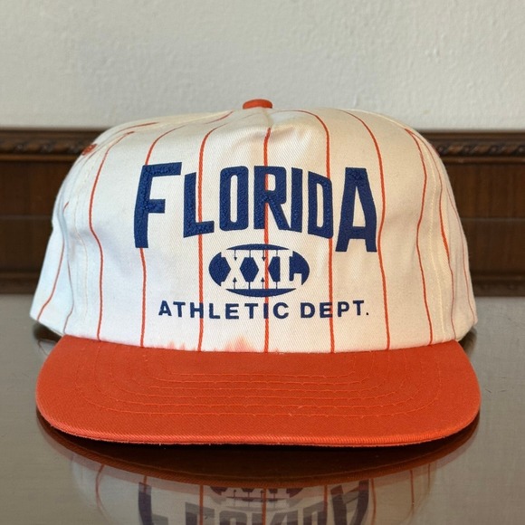 Vintage CSI Florida Gators Hat Pinstripe Athletic‎ Dept Snapback Orange Blue
